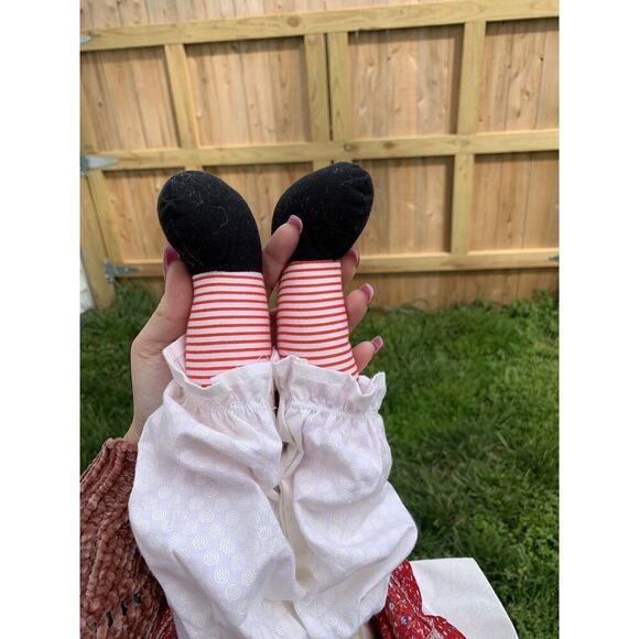 Vintage Handmade Raggedy Ann Soft Plush Doll red Floral White Apron collector - Picture 10 of 10